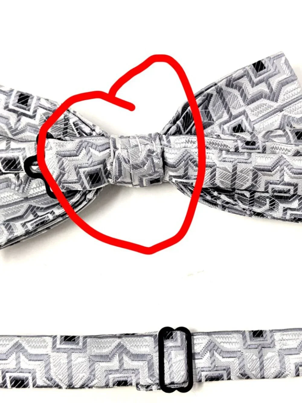 Black & Silver Gray Bow Tie, Pocket Square Formal Tuxedo Wedding Pre-tied